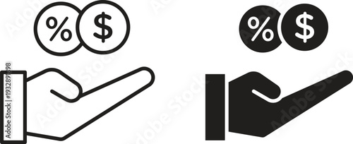 Mutual funds icons. Vector illustration. Editable stroke. Isolated icon suitable for web,