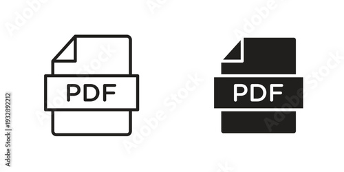 PDF file icons. Vector illustration. Editable stroke. Isolated icon suitable for web,