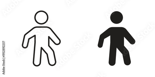 Pedestrian icons. Vector illustration. Editable stroke. Isolated icon suitable for web,