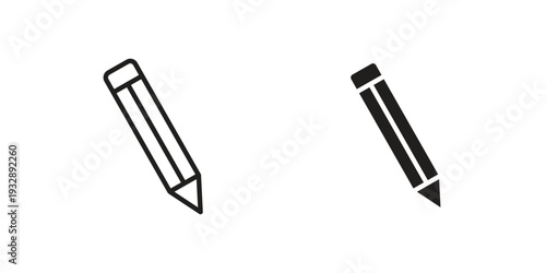 Pencil icons. Vector illustration. Editable stroke. Isolated icon suitable for web,