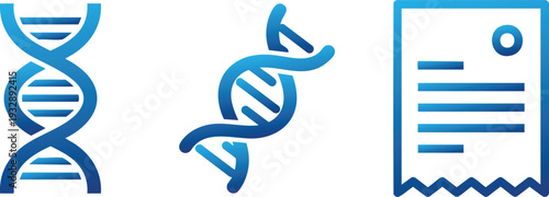 DNA Genetics and Medical Report Icons