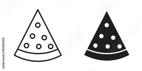 Pizza icons. Vector illustration. Editable stroke. Isolated icon suitable for web,