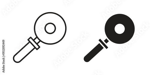 Pizza Slicer icons. Vector illustration. Editable stroke. Isolated icon suitable for web,