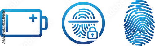 Biometric Security and Fingerprint Icons