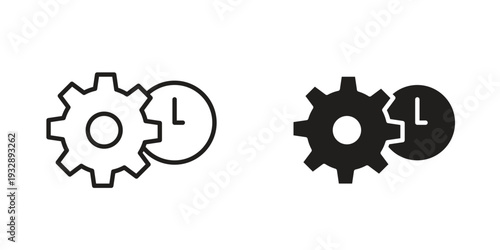 Productivity icons. Vector illustration. Editable stroke. Isolated icon suitable for web,