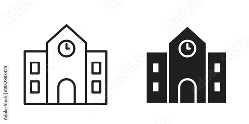 Real estate icons. Vector illustration. Editable stroke. Isolated icon suitable for web,