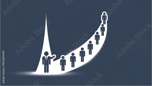 Business Leaders Ascending a Growth Curve Representing Success and Career Advancement Opportunities