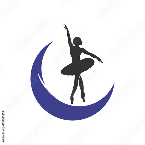 ballet logo for ballet school, dance studio. vector illustration