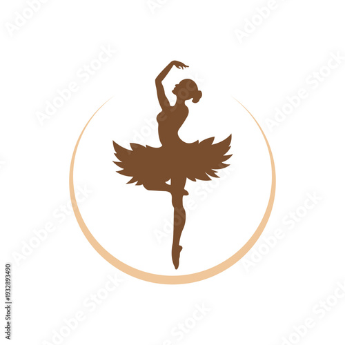 ballet logo for ballet school, dance studio. vector illustration