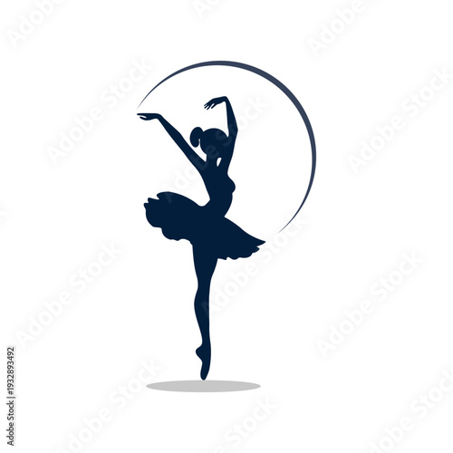 ballet logo for ballet school, dance studio. vector illustration