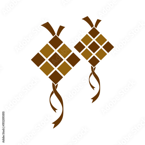 ketupat icon logo vector graphic design illustration