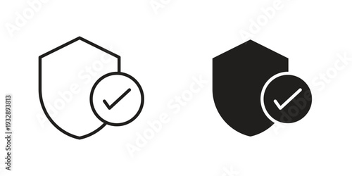 Safe icons. Vector illustration. Editable stroke. Isolated icon suitable for web,