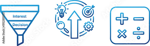 Sales Funnel and Marketing Automation Icons