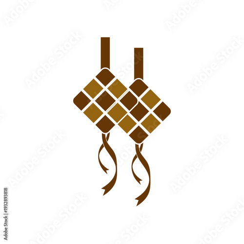 ketupat icon logo vector graphic design illustration