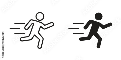 Running icons. Vector illustration. Editable stroke. Isolated icon suitable for web,