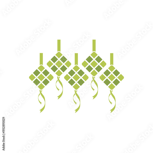 ketupat icon logo vector graphic design illustration