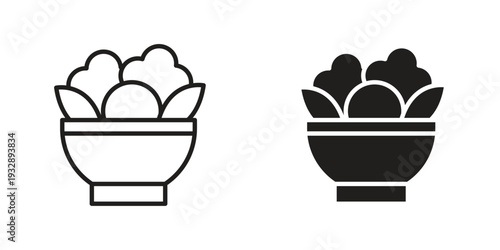 Salad icons. Vector illustration. Editable stroke. Isolated icon suitable for web,