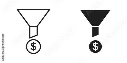 Sales funnel icons. Vector illustration. Editable stroke. Isolated icon suitable for web,