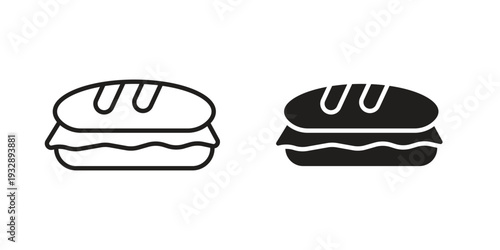 Sandwich icons. Vector illustration. Editable stroke. Isolated icon suitable for web,