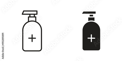 Sanitizer icons. Vector illustration. Editable stroke. Isolated icon suitable for web,