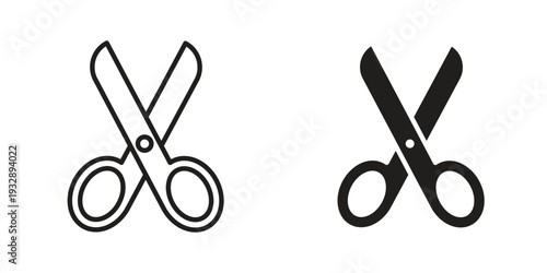Scissors icons. Vector illustration. Editable stroke. Isolated icon suitable for web,