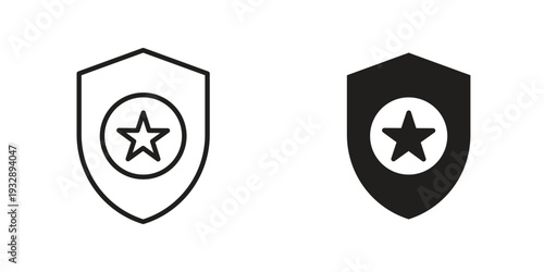 Security badge icons. Vector illustration. Editable stroke. Isolated icon suitable for web,