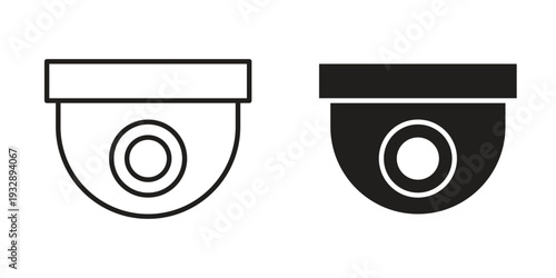 Security camera icons. Vector illustration. Editable stroke. Isolated icon suitable for web,