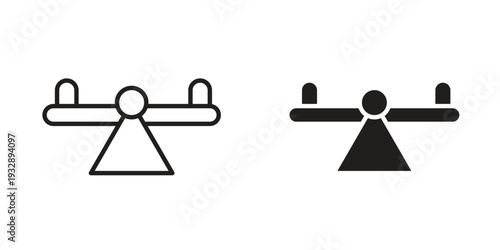 Seesaw icons. Vector illustration. Editable stroke. Isolated icon suitable for web,
