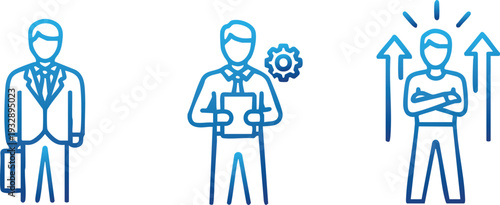 Executive Manager and Leader Line Icon