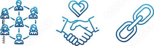 Team Building Partnership and Motivation Line Icon