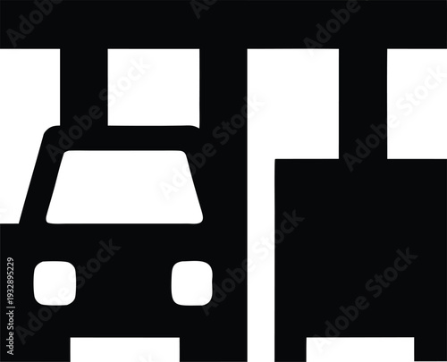 toll plaza silhouette line art vector illustration on transparent background