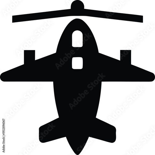 passenger airship modern silhouette line art vector illustration on transparent background
