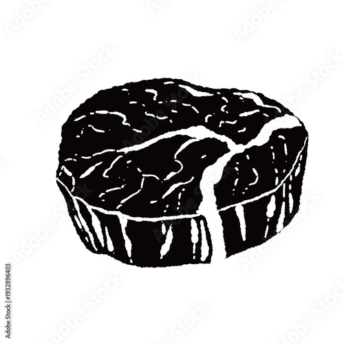 Thick Cut Wagyu Beef Sirloin Steak Raw Monochrome