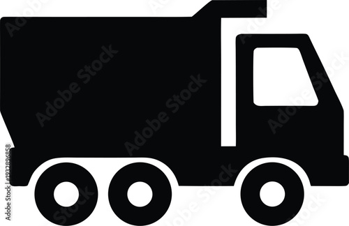 garbage truck silhouette line art vector illustration on transparent background