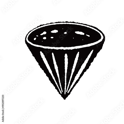 Cone Coffee Dripper with Ground Coffee Monochrome