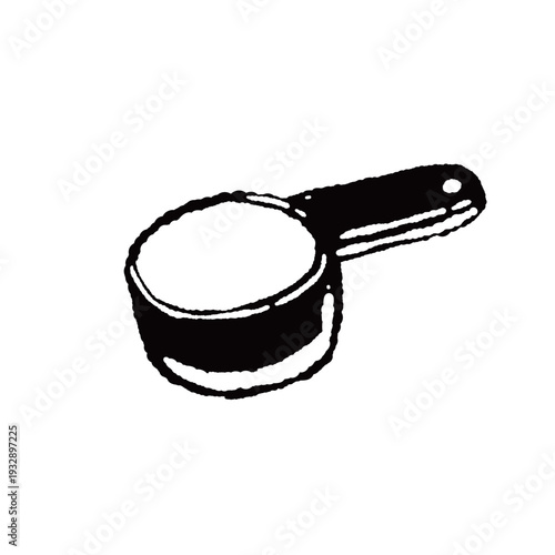 Empty Wooden Coffee Measuring Spoon Monochrome