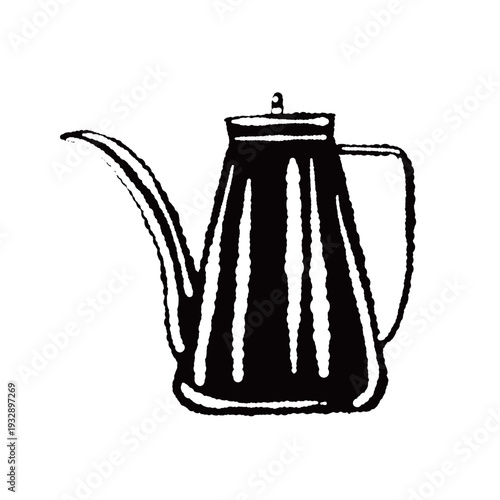 Silver Coffee Drip Kettle Pot Monochrome