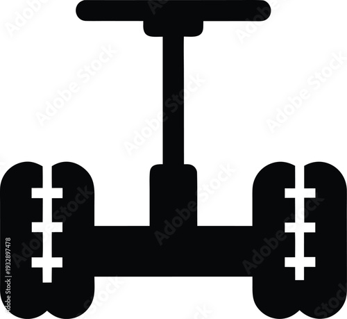 electric unicycle silhouette line art vector illustration on transparent background