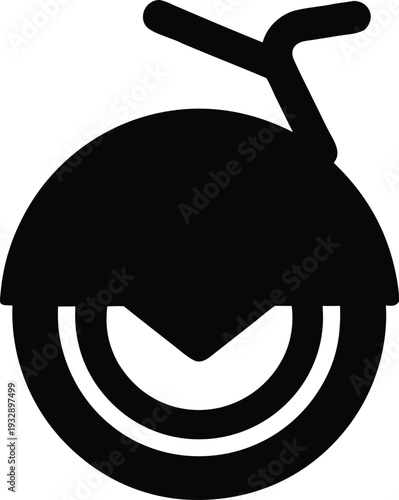 electric unicycle silhouette line art vector illustration on transparent background
