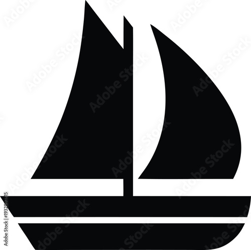 dhow arabian sailing vessel silhouette line art vector illustration on transparent background