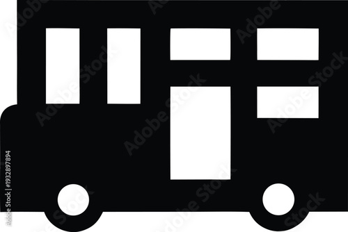 bookmobile silhouette line art vector illustration on transparent background