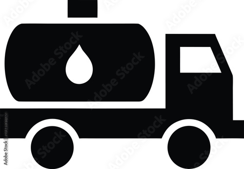 biomass powered truck silhouette line art vector illustration on transparent background