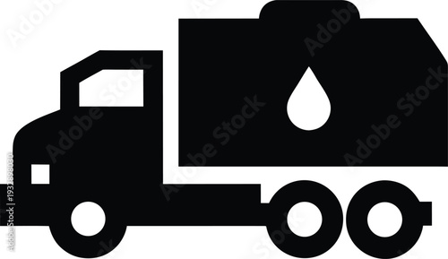 biomass powered truck silhouette line art vector illustration on transparent background