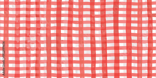 A vibrant red and white checkered pattern fills the entire frame