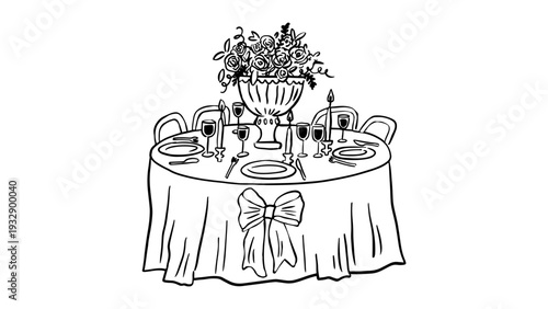 Elegant dinner table setting with floral centerpiece for special occasions
