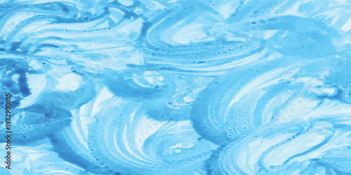 Abstract watercolor background with colorful brush strokes featuring a blue liquid splash texture of wet paint and sea waves on grunge art paper.