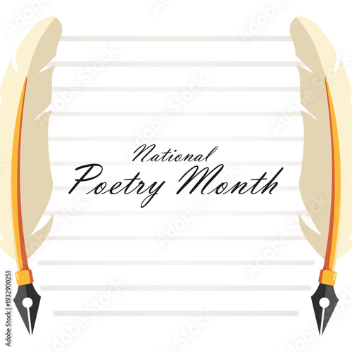 Vector graphic of National Poetry Month ideal for National Poetry Month celebration.