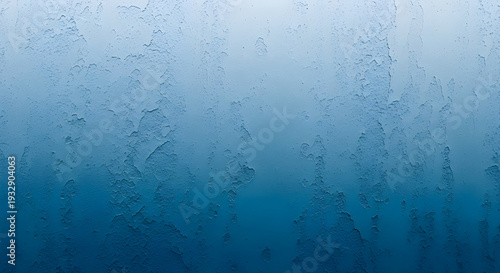 Blue frosted glass texture background with gradient effect and condensation details for design use