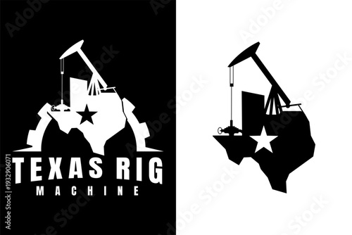 black and white texas rig silhouette logo icon design art