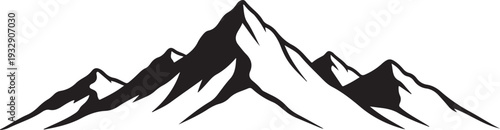 Modern Scandinavian mountain wall art design featuring minimalist Nordic landscape peaks in a clean geometric style